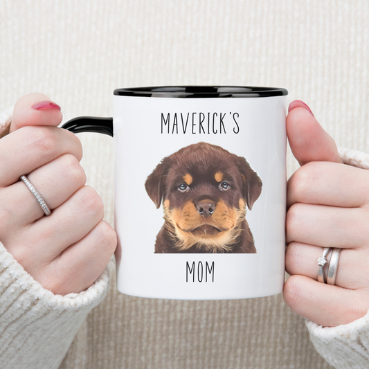 Custom 15oz Mug From Photo, Valentine's Gift For Pet Parents, Dog Lover Gift, Cat Lover Gift, Pet Portrait, Pet Painting, Coffee Mug, Dog Dad Gift, Cat Dad