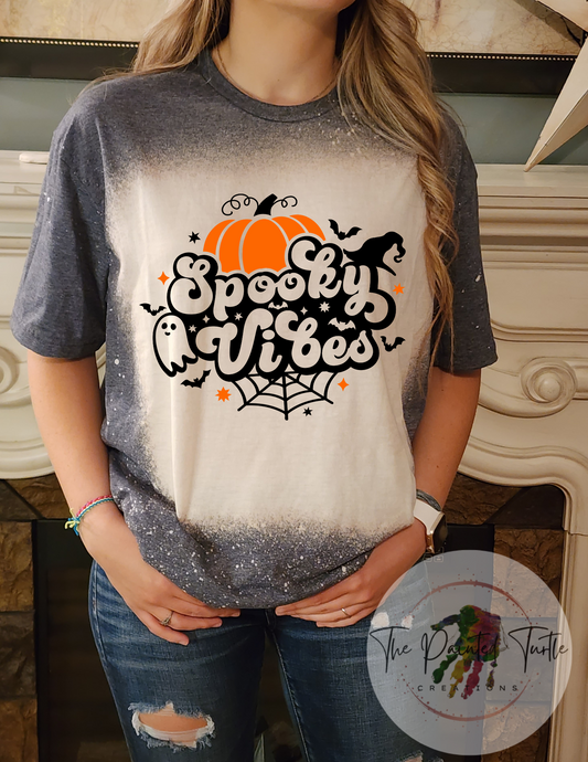 Spooky Vibes Retro Pumpkin-Spider-Ghosts Shirt