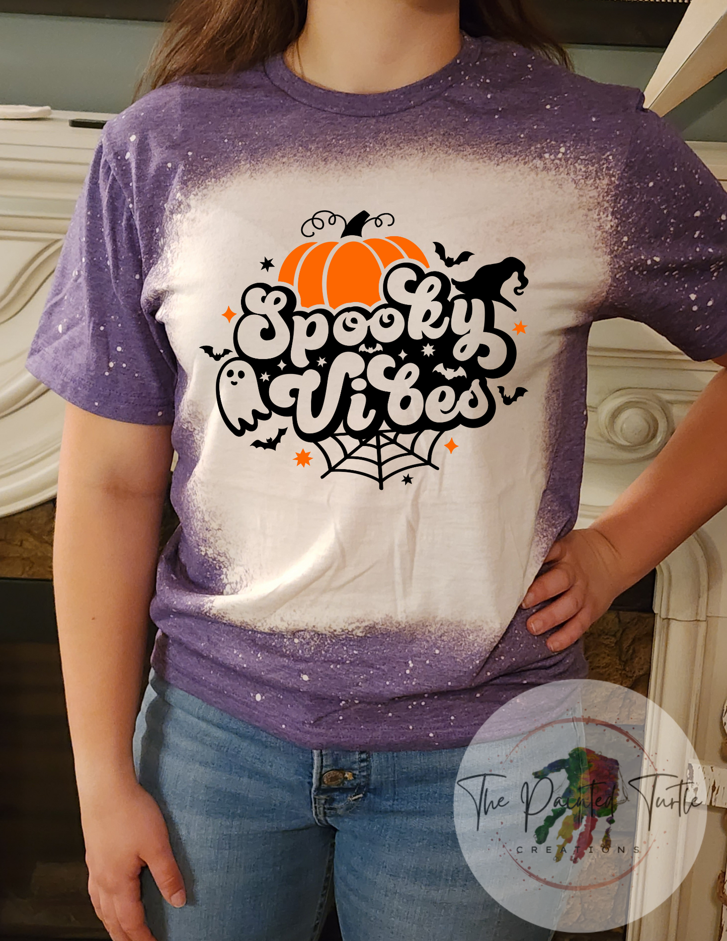Spooky Vibes Retro Pumpkin-Spider-Ghosts Shirt