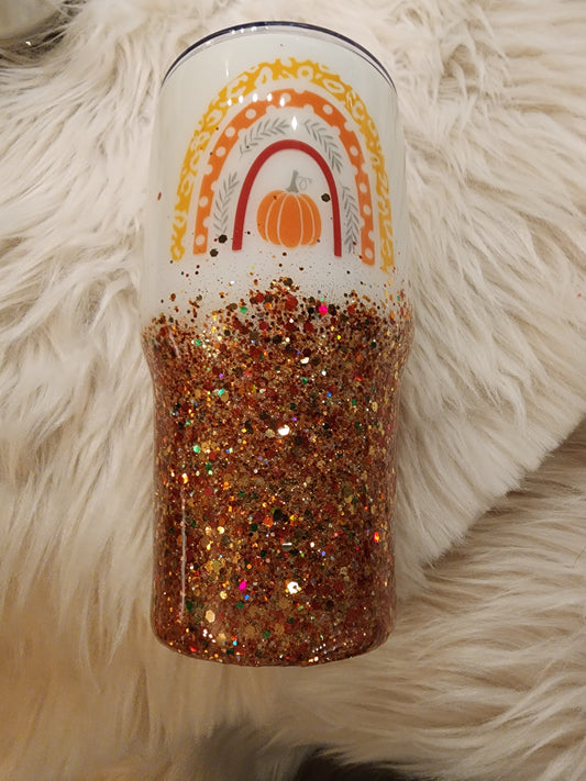 Fall - Pumpkin Boho Rainbow - Stainless Steel Tumbler