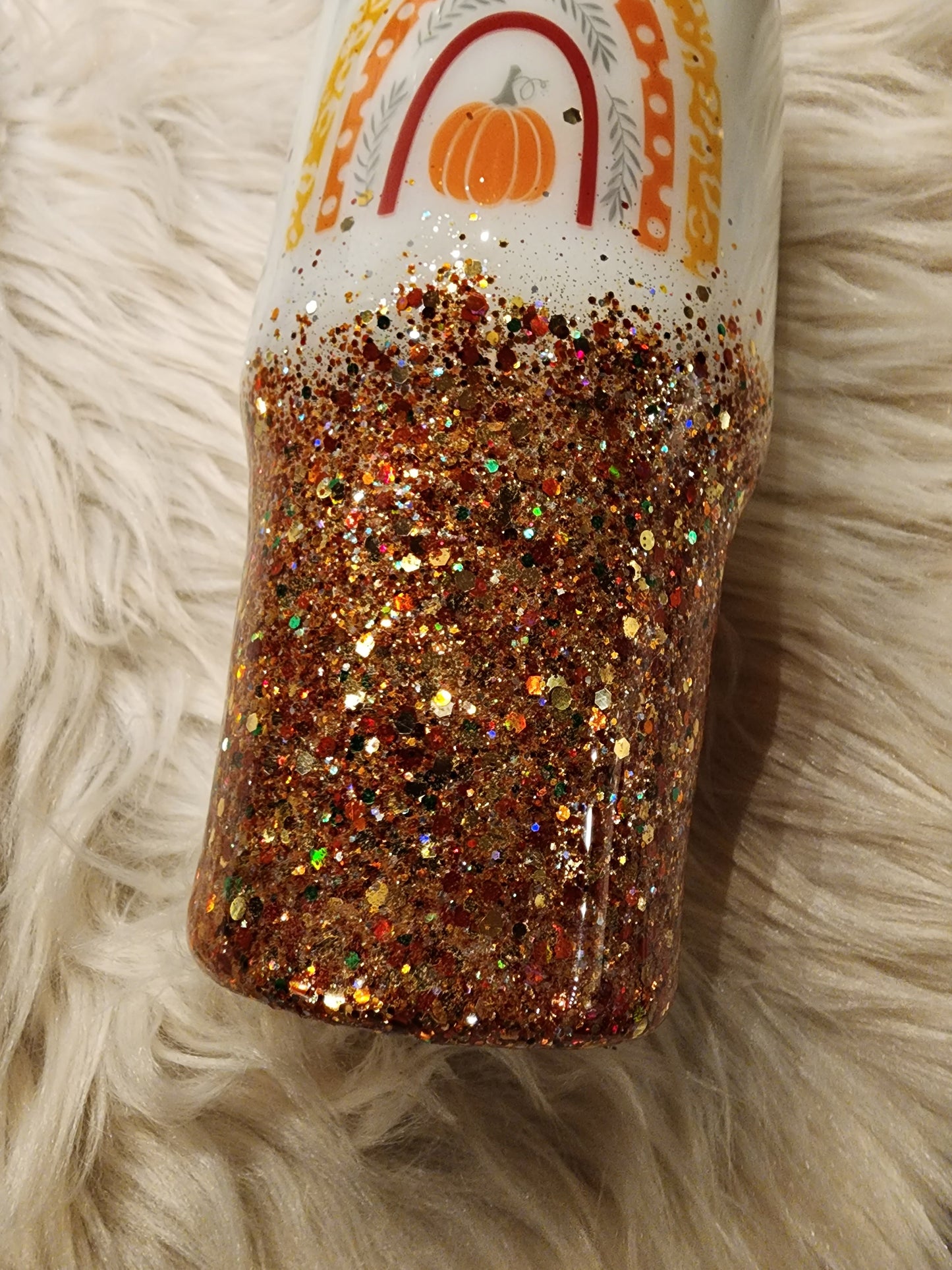 Fall - Pumpkin Boho Rainbow - Stainless Steel Tumbler