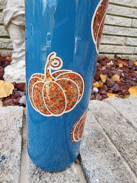 Fall - Hello Pumpkin Glitter Tumbler - Peekaboo Tumbler