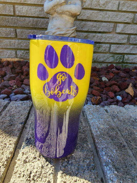 Oliver Springs Bobcats Tumbler Bobcat Paw - Stainless Steel Tumbler