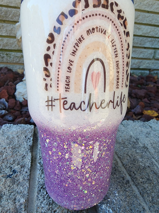 Teacher Tumbler - Teach Love Inspire Stainless Steel Tumbler