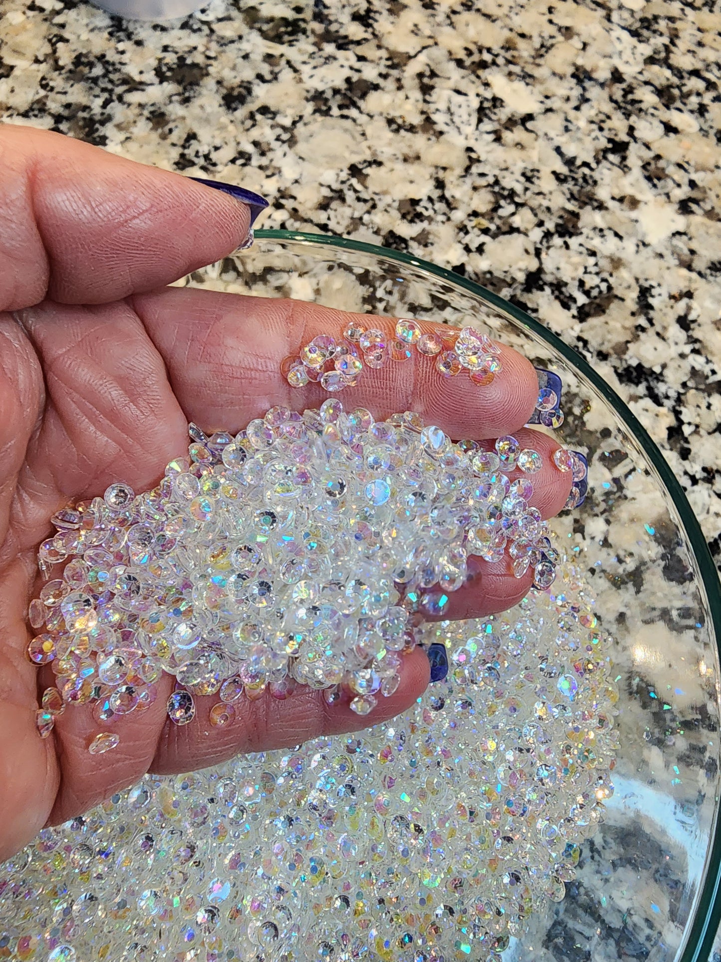 Light Blue AB Rhinestones - Non Hotfix - Transparent