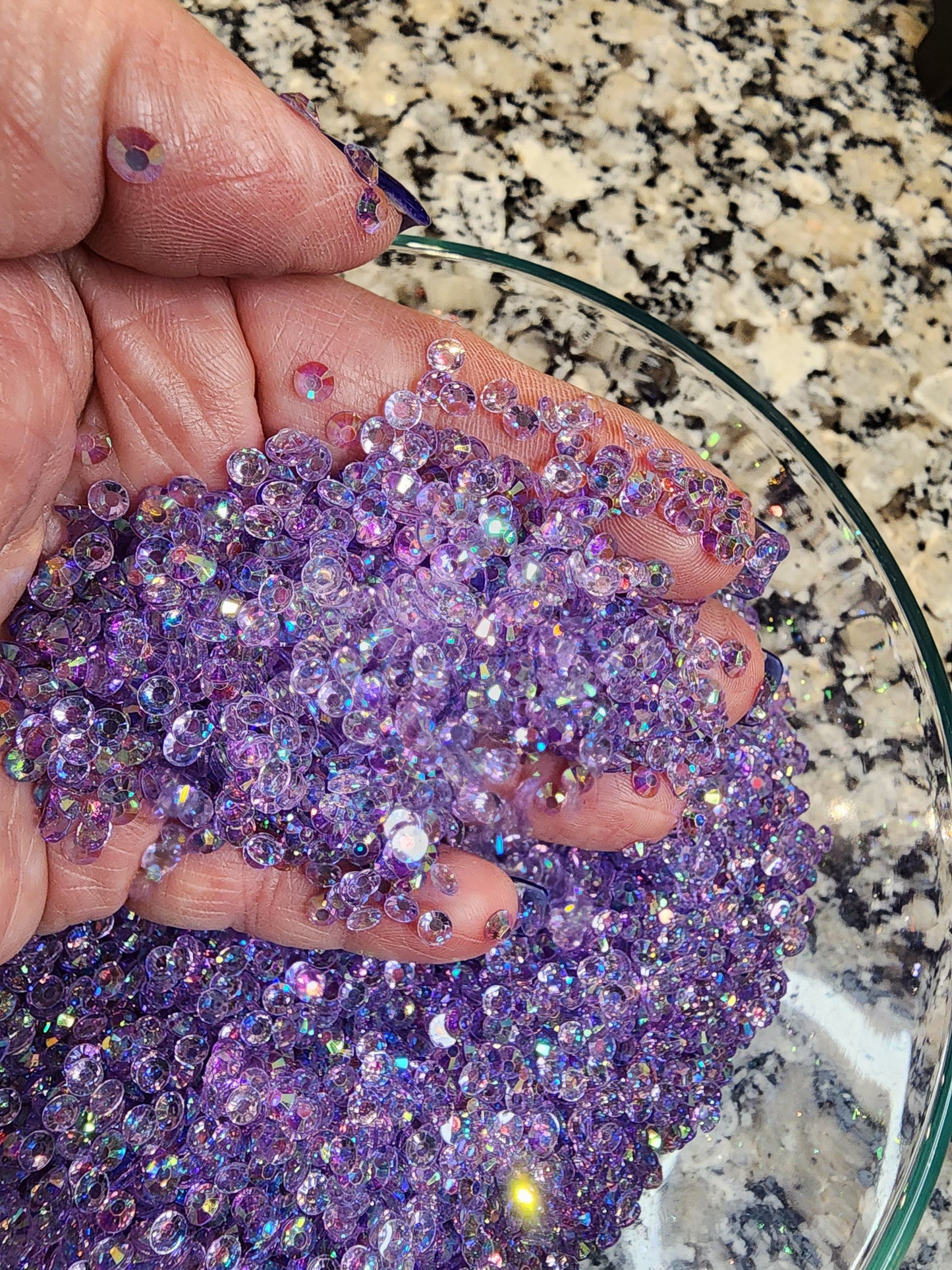 Blue AB Rhinestones - Non Hotfix - Flatback - Transparent
