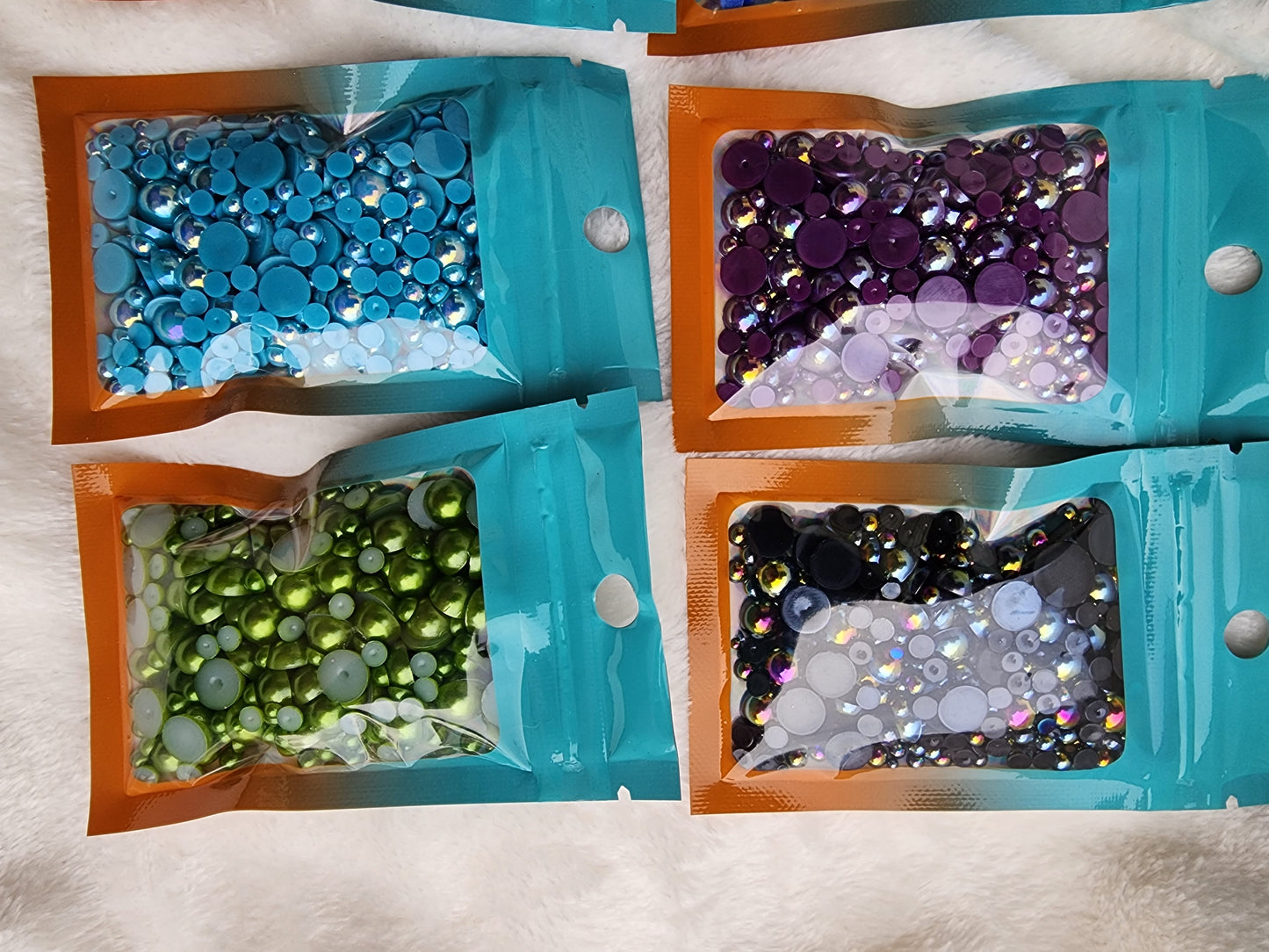 Avocado Green Halfback Pearls - Non Hotfix - Flatback - Resin