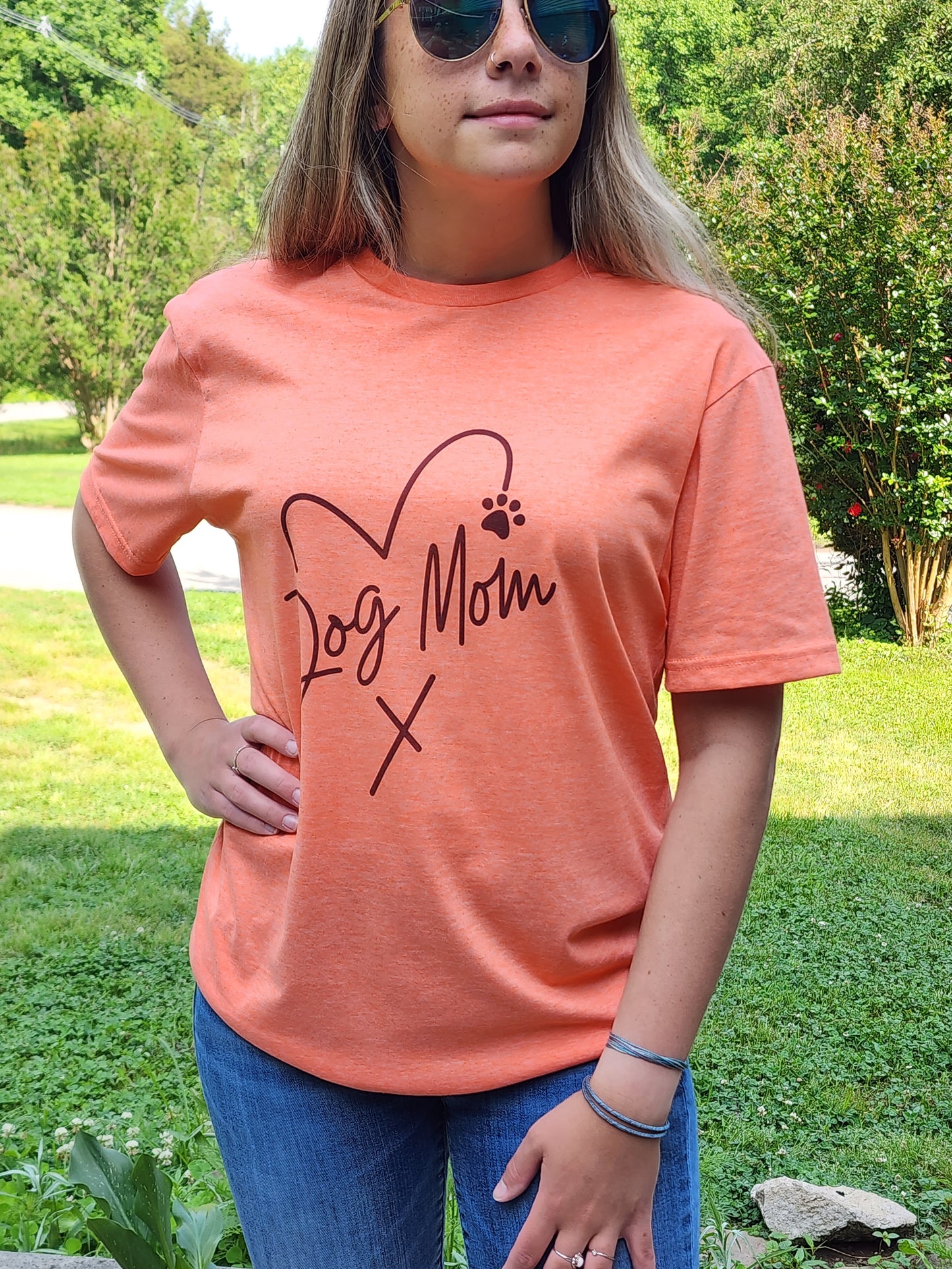Dog Mom Heart Paw Print - Sublimation Shirt
