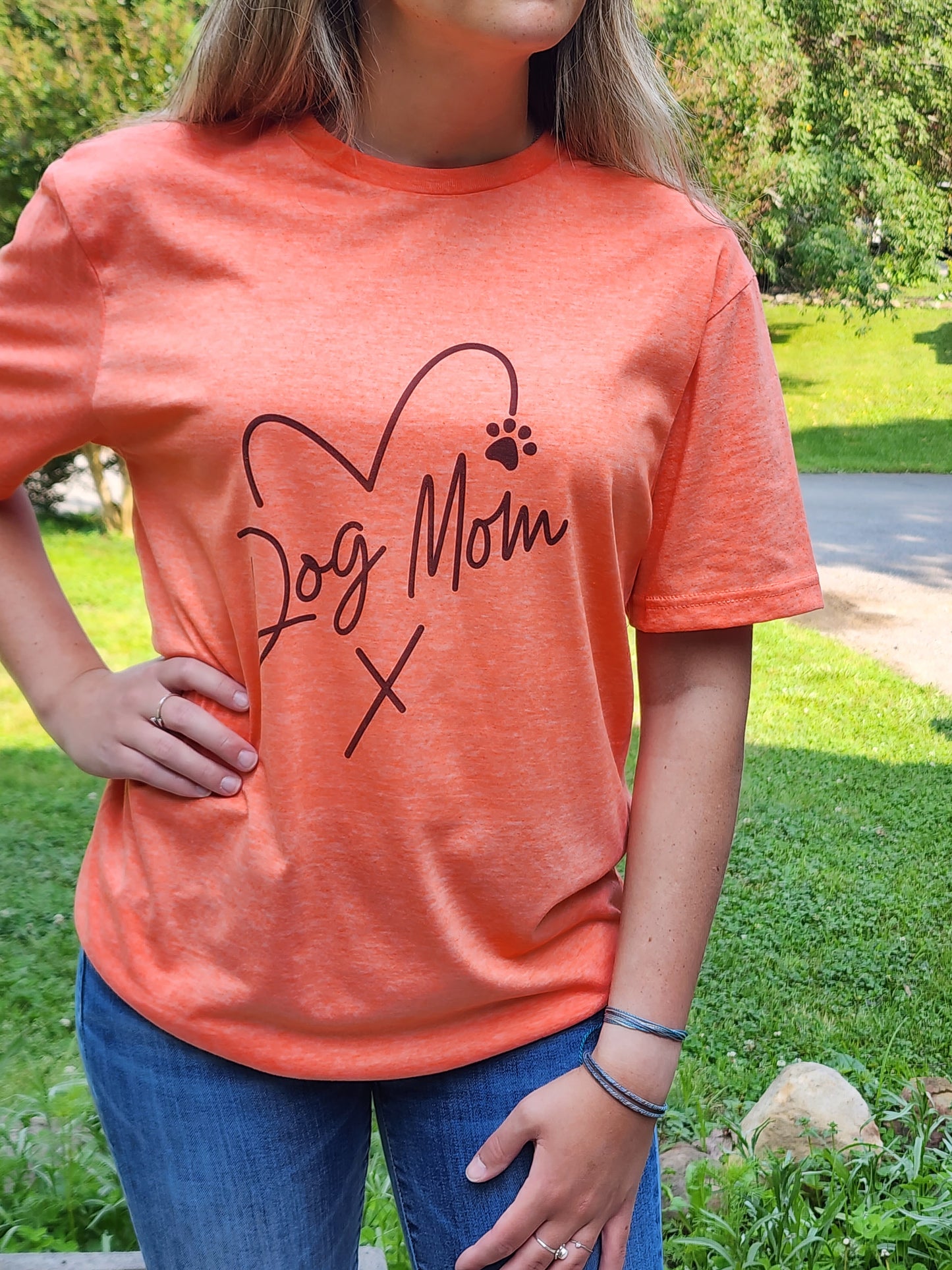Dog Mom Heart Paw Print - Sublimation Shirt