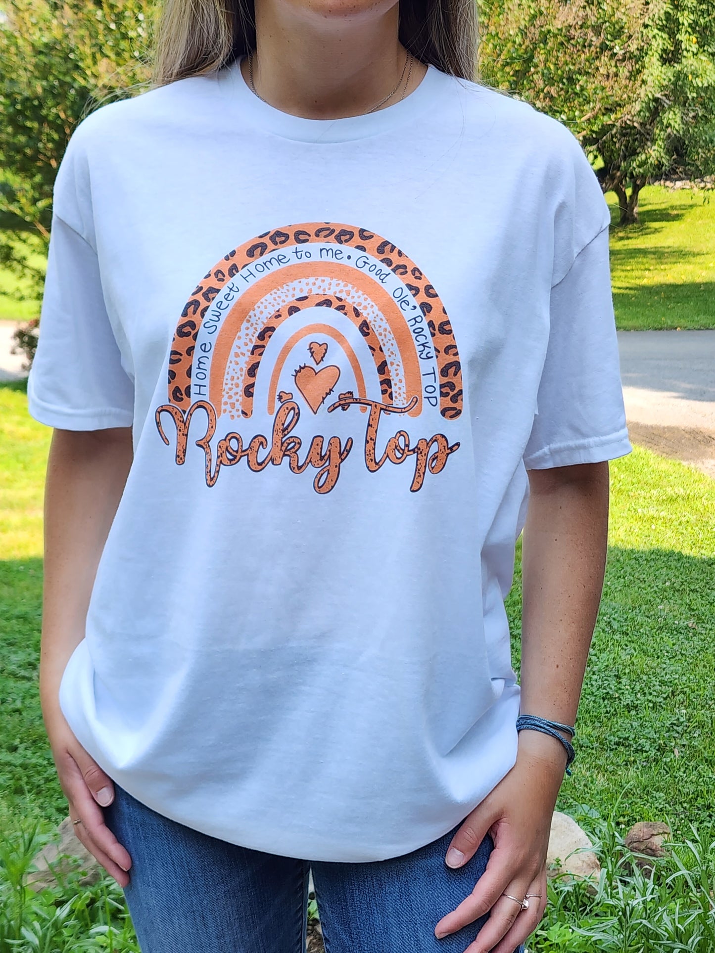 rocky top boho rainbow ut vols home sweet home to me sublimation shirt