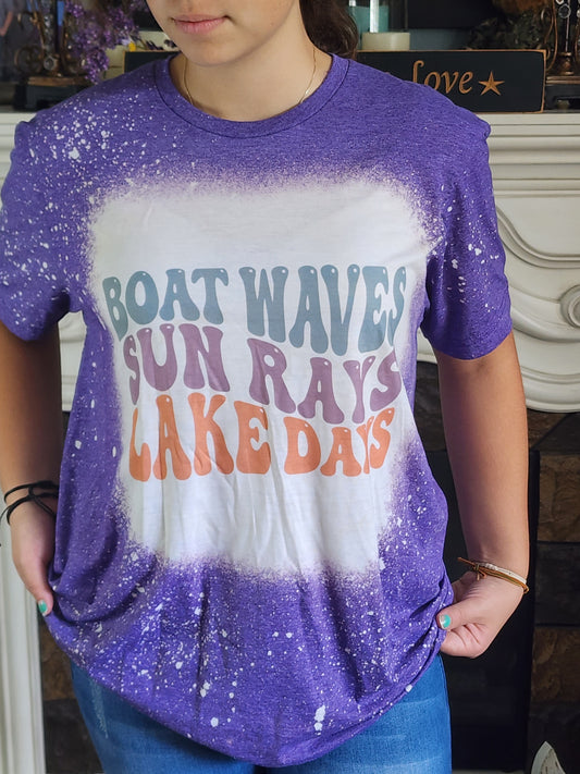 Boat Waves Sun Rays Lake Days - Sublimation Shirt