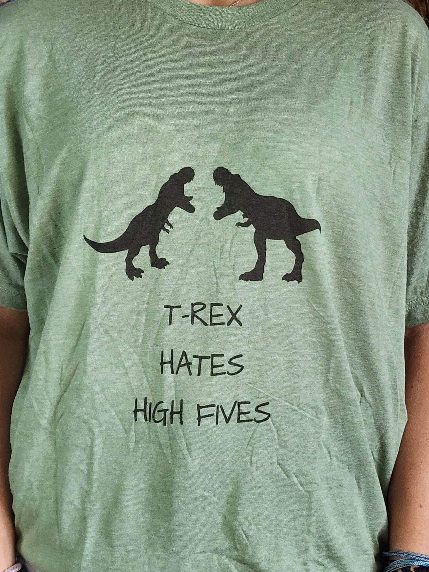 T-Rex Hates High Fives - And Hand Stands - Sublimation Shirt