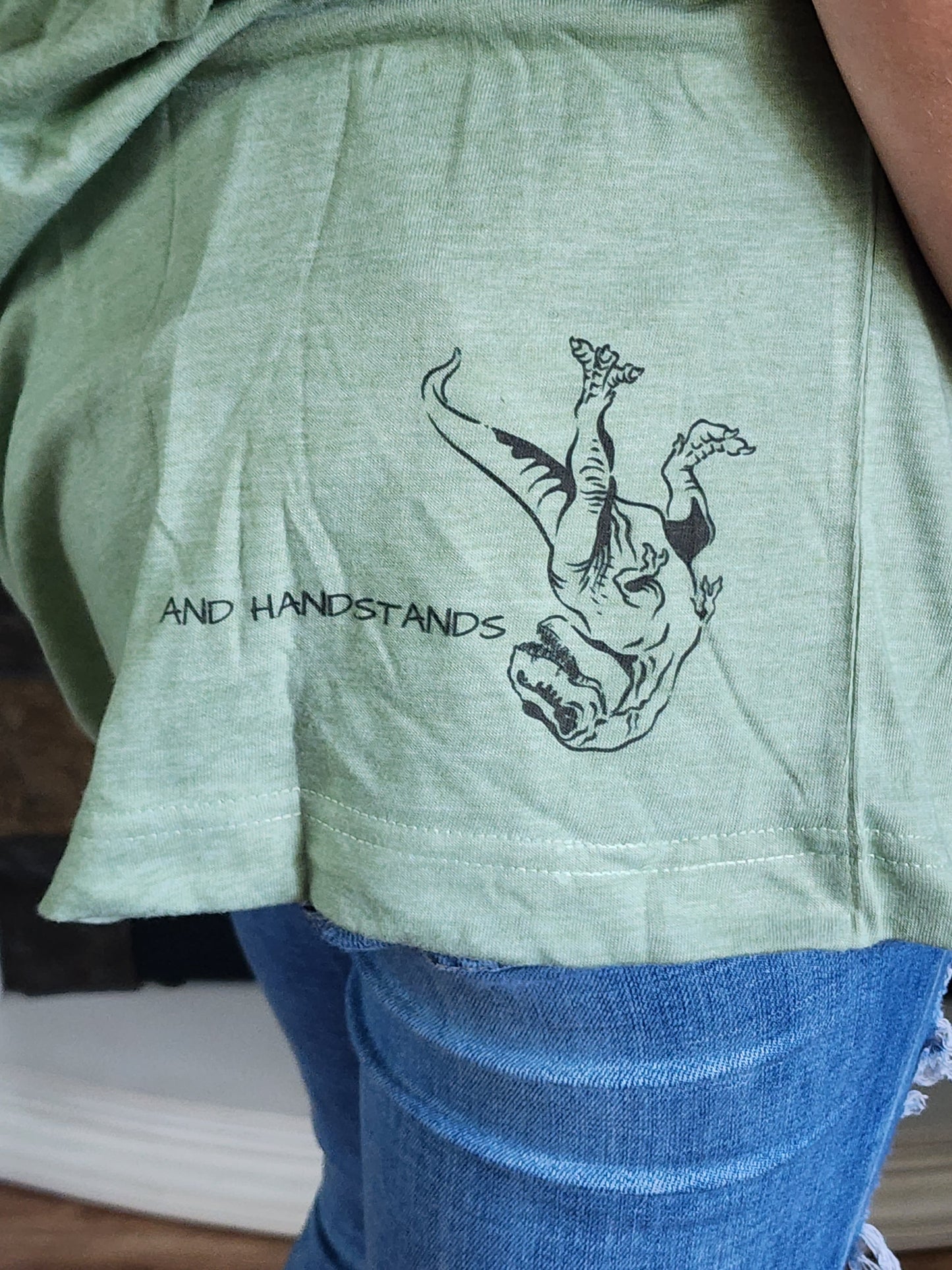 T-Rex Hates High Fives - And Hand Stands - Sublimation Shirt