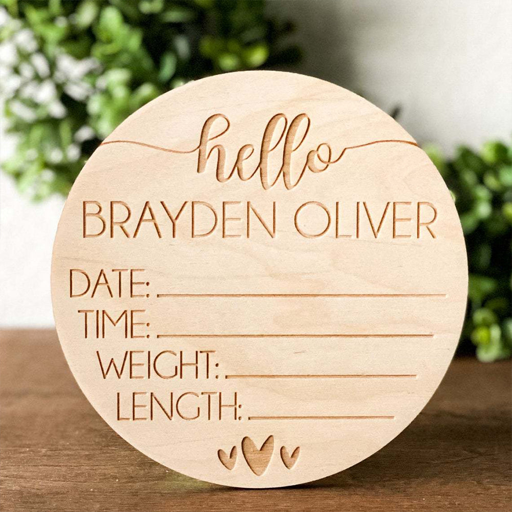 Custom Birth Sign, Newborn Baby Name Sign, Personalized Board with Birth Stats, Birth Stat Sign, Baby Stat Sign