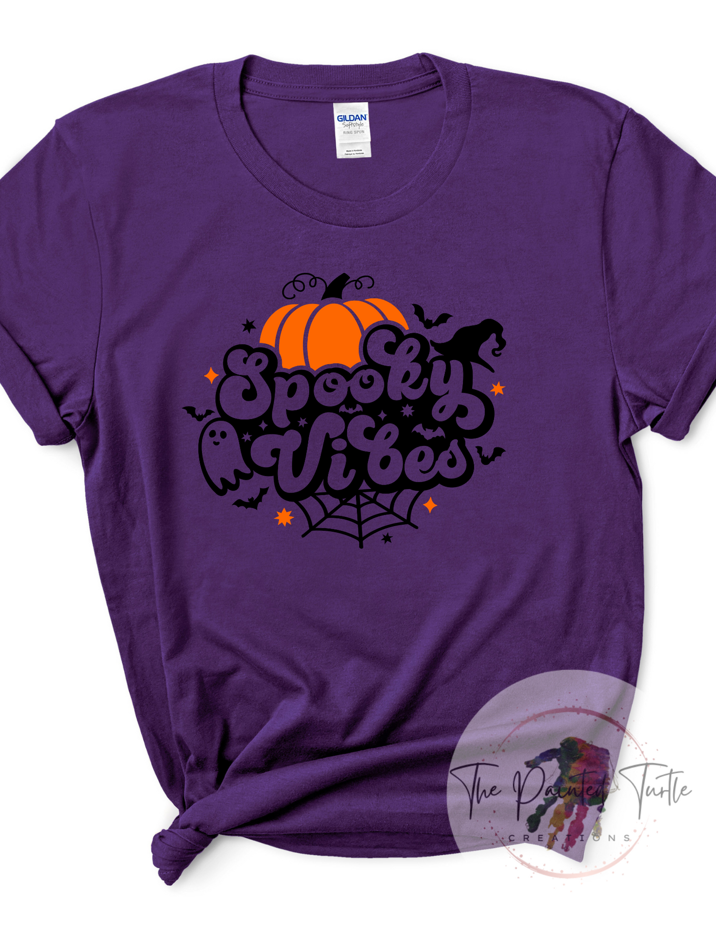 Spooky Vibes Retro Pumpkin-Spider-Ghosts Shirt