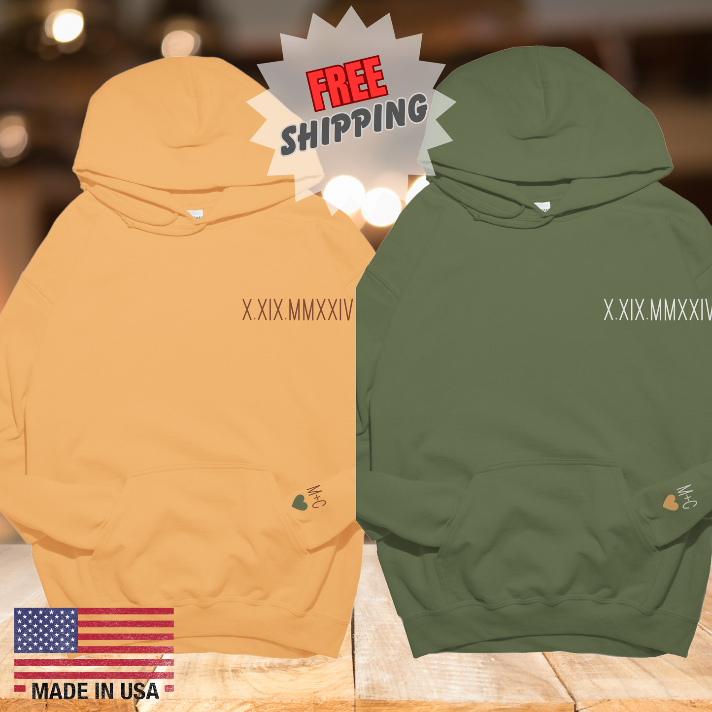 custom roman numeral hoodie, couples gift, personalized date and initial hoodie, engagements, anniversary, anniversaries, bachelor gift, bachelorette gift, bridesmaid gift, birthday gift for her, valentines gift, gift for him, minimalist couples hoodie