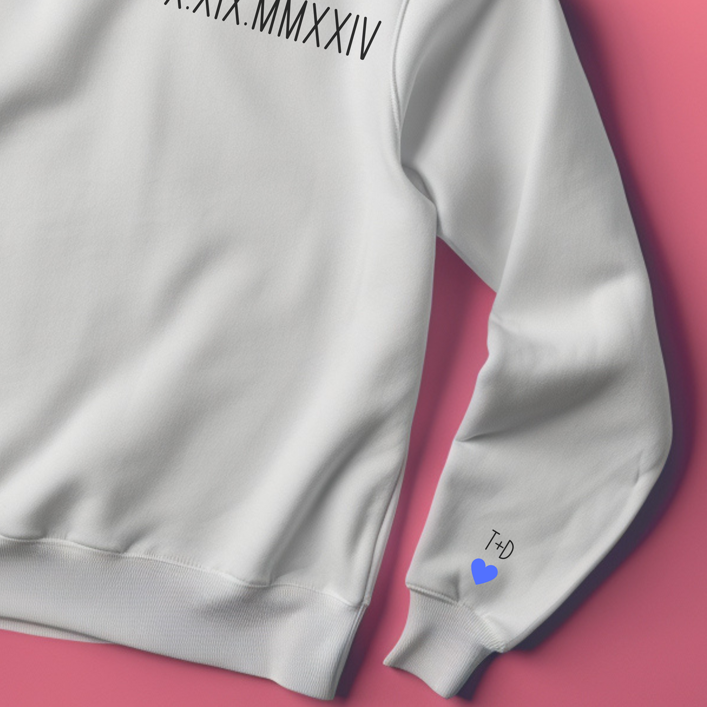Custom Minimalist Roman Numeral Couples Hoodie -Personalized Date & Initial Hoodie - Engagements - Anniversary -Bachelor/Bachelorette's Gift - Birthday Gift for Her - Gift for Him