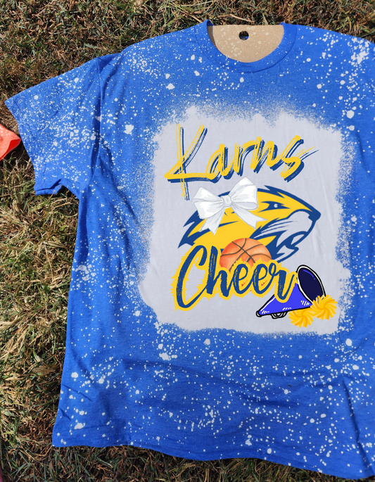 Cheer Mom Shirt - Bleached Tee - Karns Football- Karns Basketball Cheer Mom Shirt