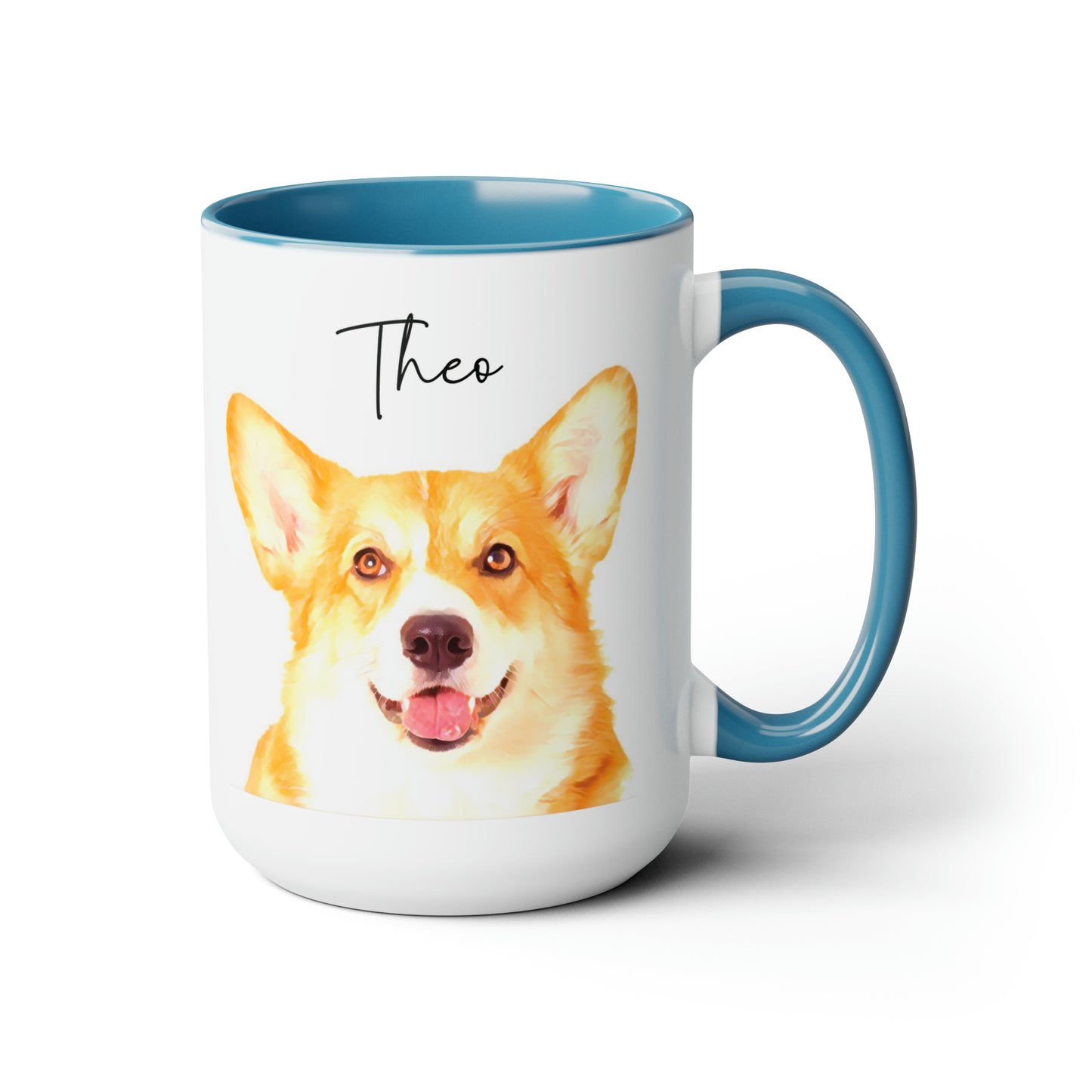 Custom 15oz Mug From Photo, Valentine's Gift For Pet Parents, Dog Lover Gift, Cat Lover Gift, Pet Portrait, Pet Painting, Coffee Mug, Dog Dad Gift, Cat Dad