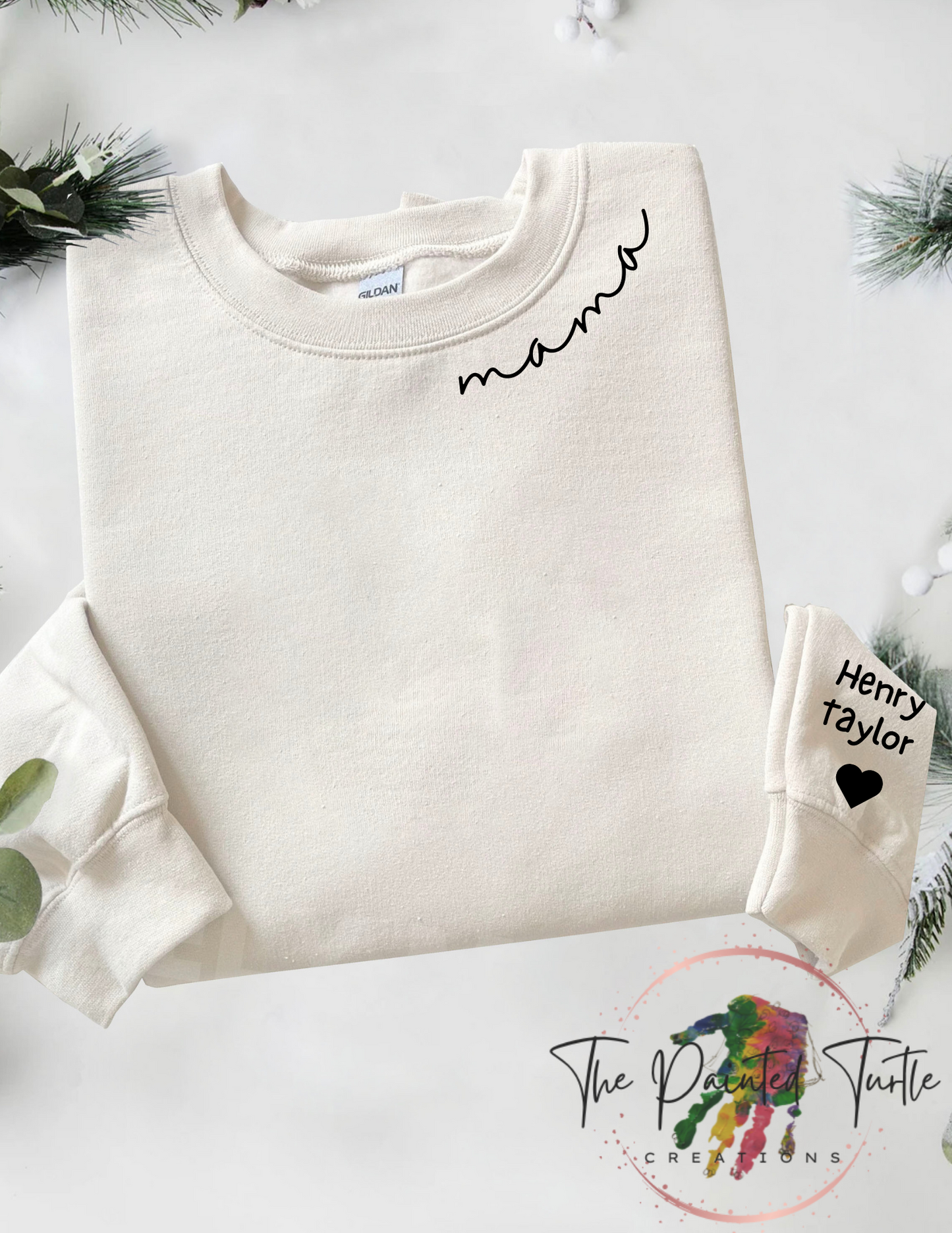 valentines gift for mom, mama gift, gift for her, mama sweatshirt with kids names on sleeve, name on sleeve, sweatshirt, comfortable, soft, custom, personalized sweatshirt, personalized gift
