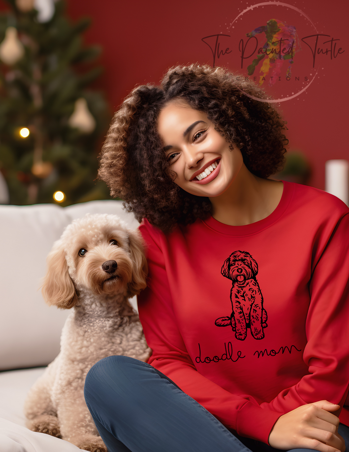 Doodle Mama Sweatshirt - Line Art Graphic - Line Art Sweatshirt - Gift for Her - Goldendoodle - Dog Mom - Doodle Sweatshirt