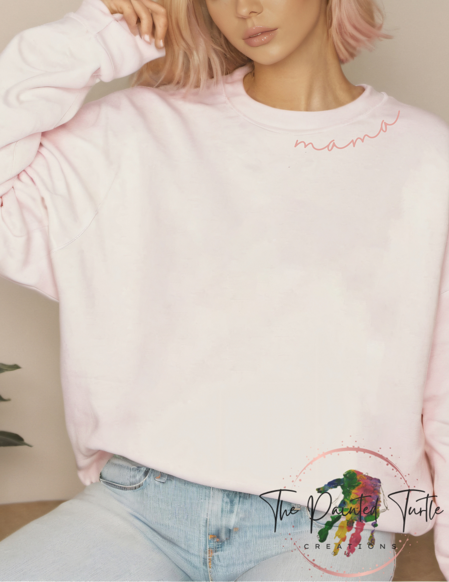 Personalized Mama Sweatshirt with Kids Names on Sleeve - New Mom - Birthday Gift for Mom - Minimalist Mom Sweatshirt - Mothers Day Gift - Gift for Her