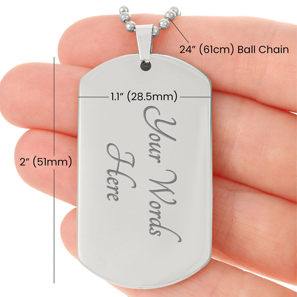 To My Son - Personalized Dog Tag - Necklace - Ball Chain Necklace - Gift for Son - Gift from Mom - Men's Jewelry