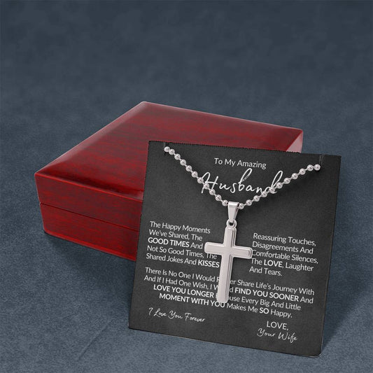 To My Husband Cross Necklace Cross Pendant, Anniversary Gift For Husband, Husband Birthday Gift, Gifts for Husband, Gift From Wife, Christmas Gifts