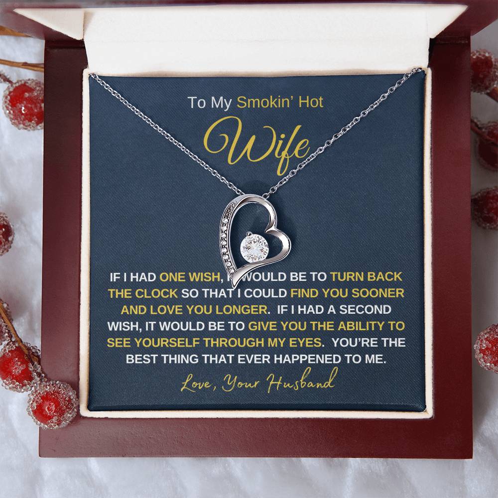smokin' hot wife, wife gift, forever love necklace, anniversary gift, gift for her, gift for wife, forever love necklace for wife gold