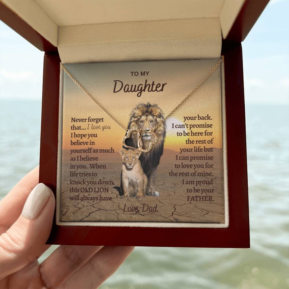 Heart Necklace for Daughter - Gift for Daughter - Gift from Dad - Diamond Necklace - Father Daughter Gift