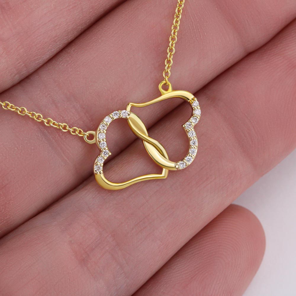 10K Solid Yellow Gold Heart Necklace for Daughter - Gift for Daughter - Gift from Dad - Diamond Necklace