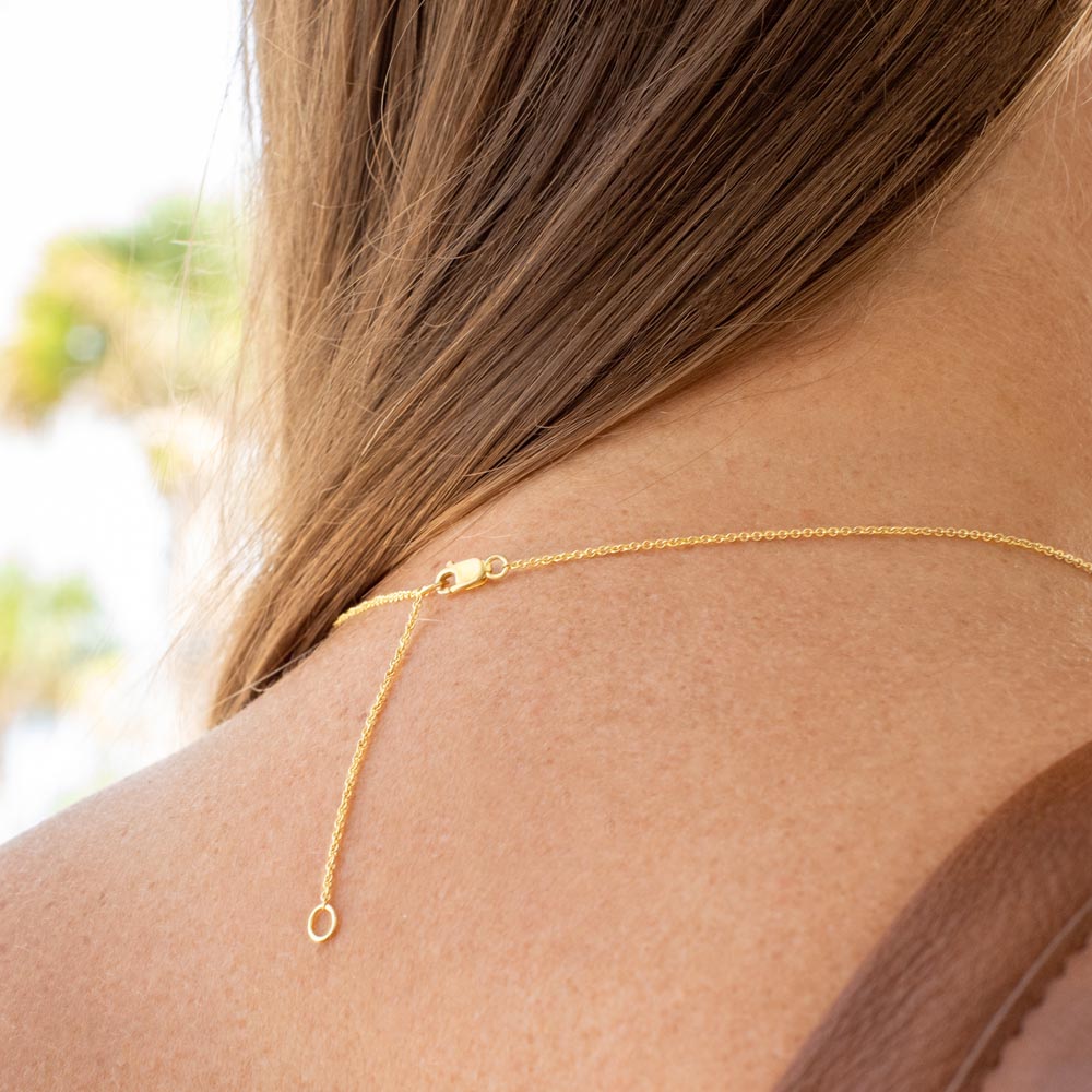 10K Solid Yellow Gold Heart Necklace for Daughter - Gift for Daughter - Gift from Dad - Diamond Necklace