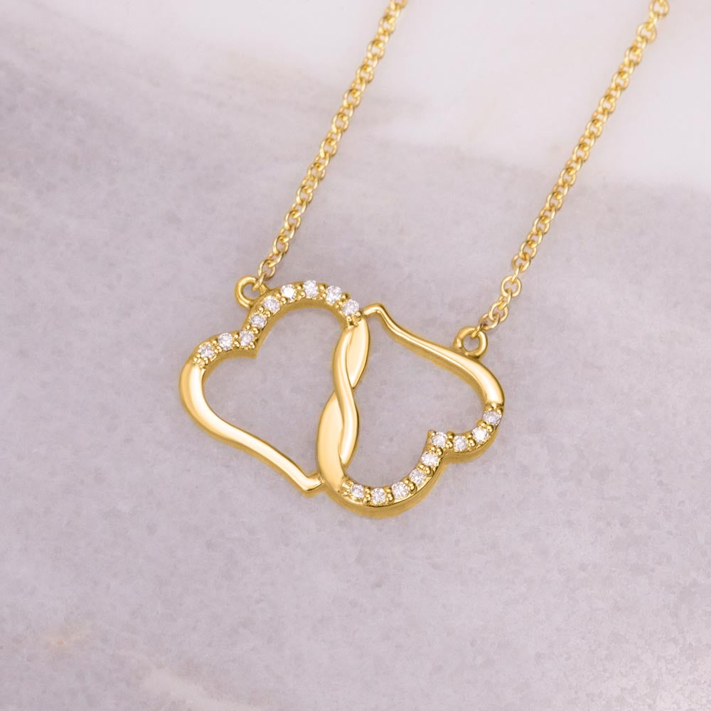 10K Solid Yellow Gold Heart Necklace for Daughter - Gift for Daughter - Gift from Dad - Diamond Necklace