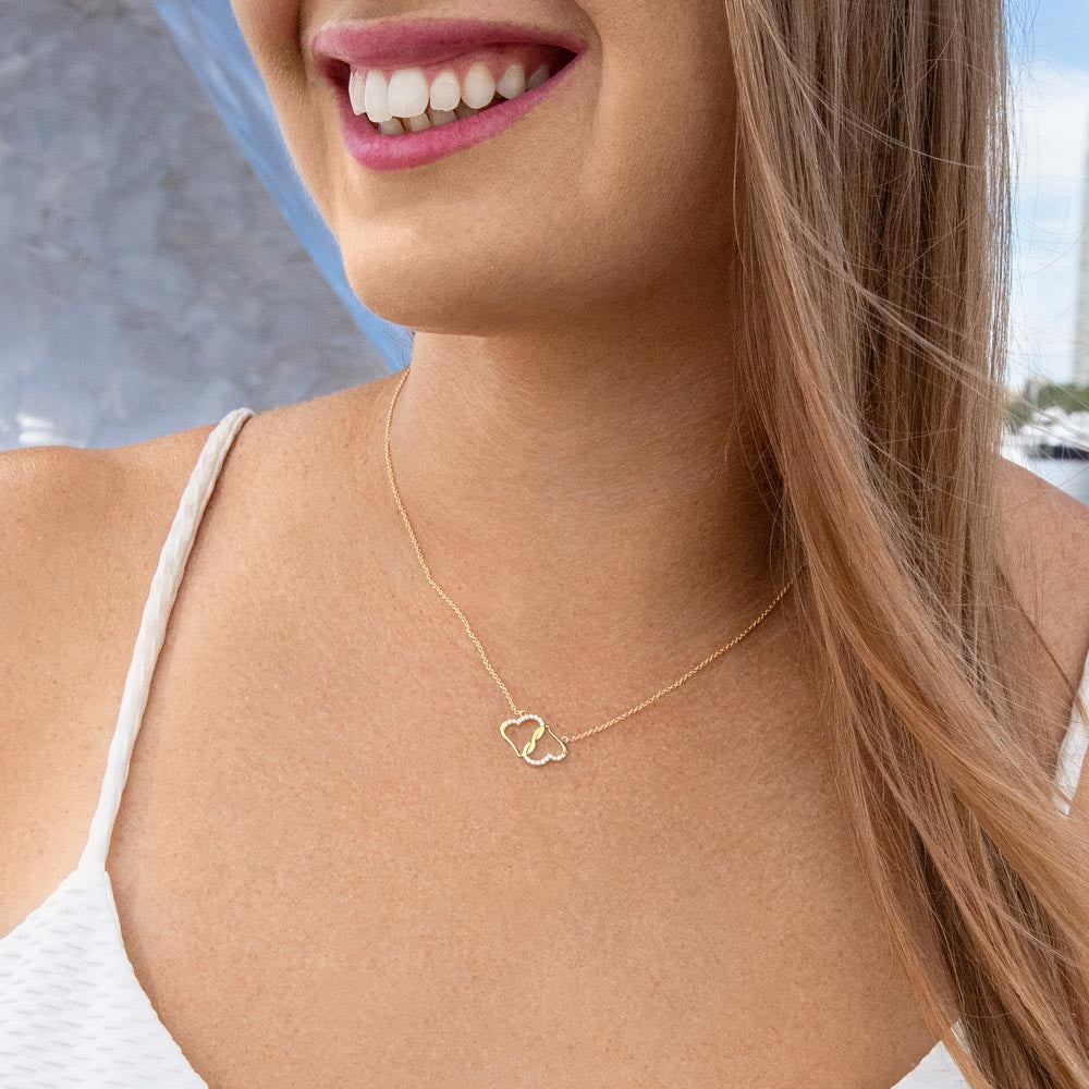 10K Solid Yellow Gold Heart Necklace for Daughter - Gift for Daughter - Gift from Dad - Diamond Necklace