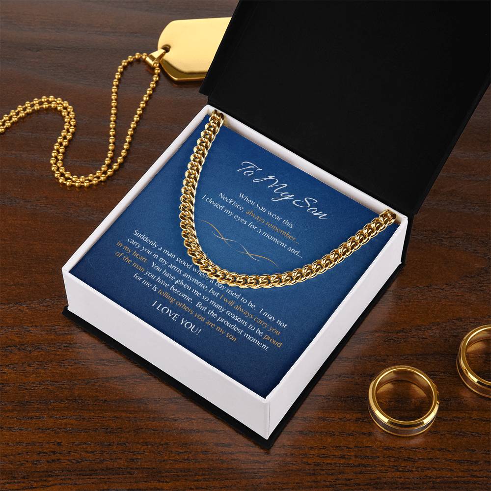 Gift for Son - To My Son - Cuban Link Chain Necklace - Cuban Link - Gift from Mom /Dad - Gift for Him - Men's Jewelry - Men's Gifts