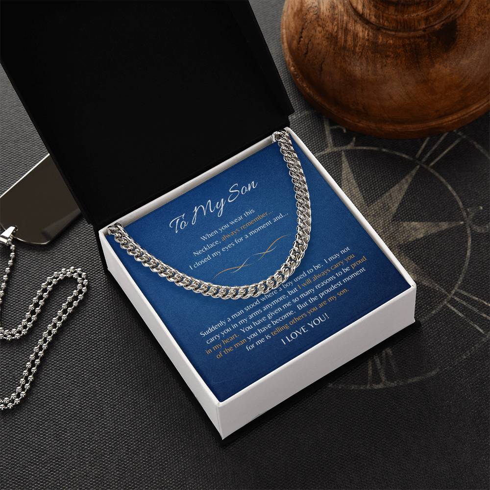 Gift for Son - To My Son - Cuban Link Chain Necklace - Cuban Link - Gift from Mom /Dad - Gift for Him - Men's Jewelry - Men's Gifts