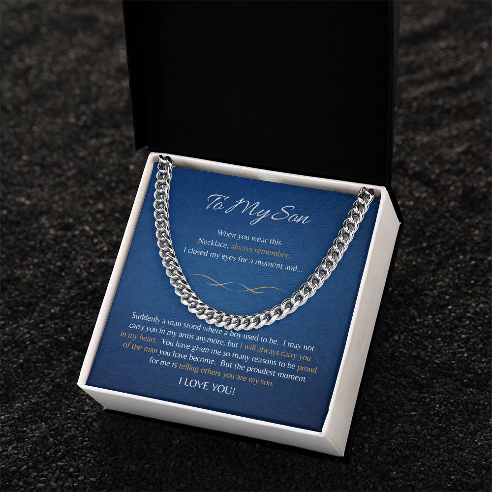 Gift for Son - To My Son - Cuban Link Chain Necklace - Cuban Link - Gift from Mom /Dad - Gift for Him - Men's Jewelry - Men's Gifts