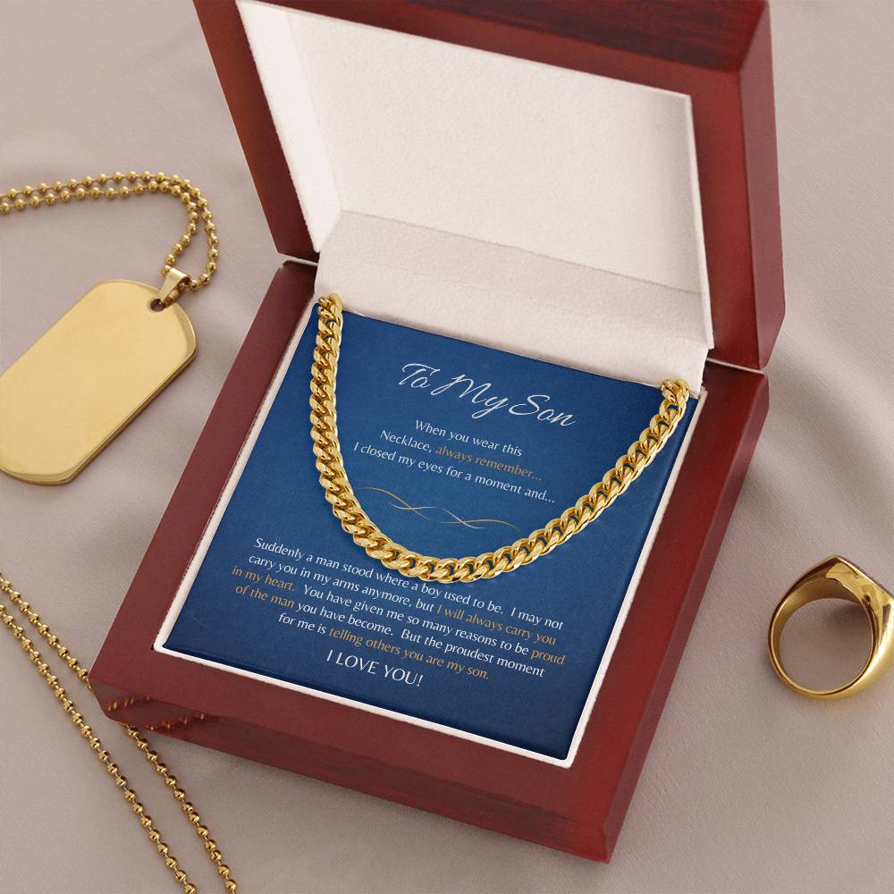 Gift for Son - To My Son - Cuban Link Chain Necklace - Cuban Link - Gift from Mom /Dad - Gift for Him - Men's Jewelry - Men's Gifts