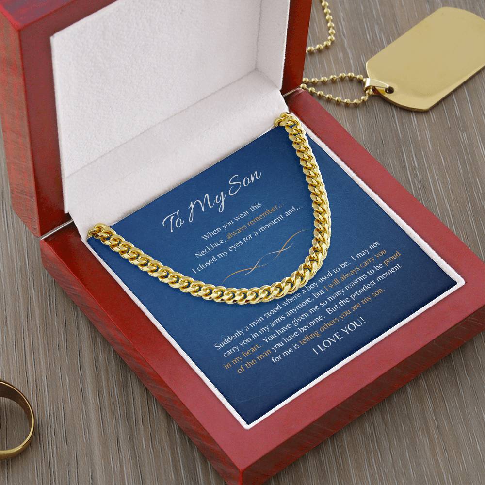 Gift for Son - To My Son - Cuban Link Chain Necklace - Cuban Link - Gift from Mom /Dad - Gift for Him - Men's Jewelry - Men's Gifts