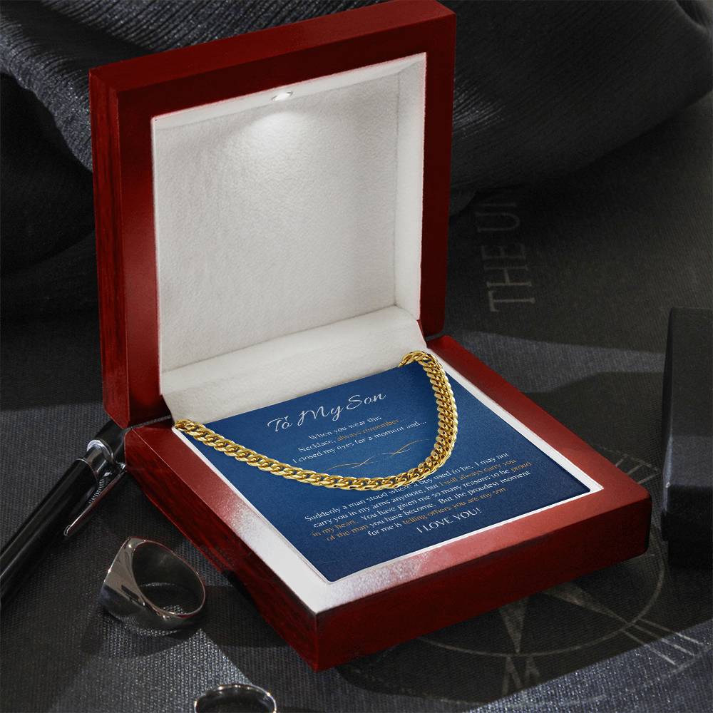 Gift for Son - To My Son - Cuban Link Chain Necklace - Cuban Link - Gift from Mom /Dad - Gift for Him - Men's Jewelry - Men's Gifts