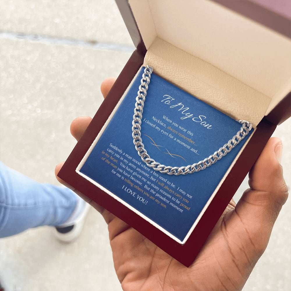 Gift for Son - To My Son - Cuban Link Chain Necklace - Cuban Link - Gift from Mom /Dad - Gift for Him - Men's Jewelry - Men's Gifts