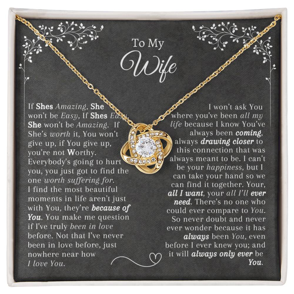 Gift for Wife - Necklace Pendant - Gift for Her - From Husband - Love Knot Necklace - Mother's Day Gift - Birthday gift for Her