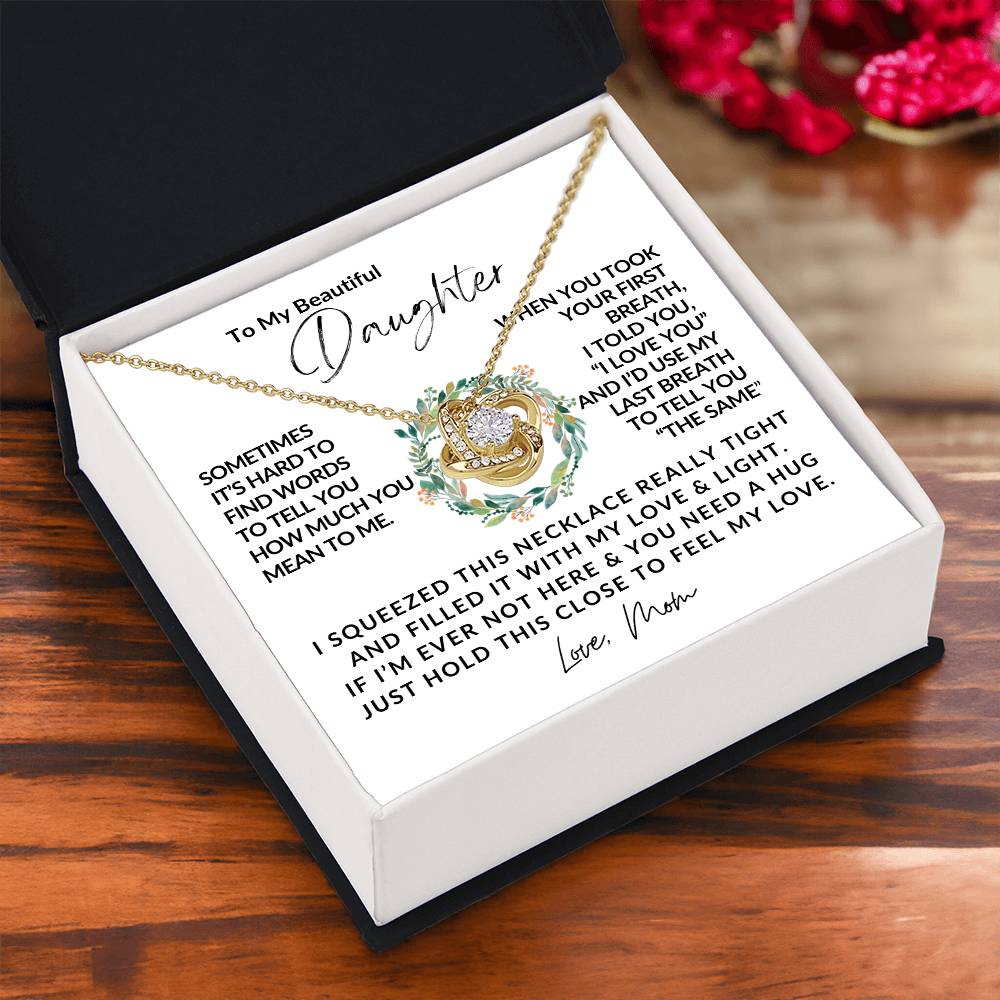 To My Daughter - Love Knot Necklace - Love Knot Pendant - Gift for Her - Gift for Daughter - Gift from Mom - Gifts for Her