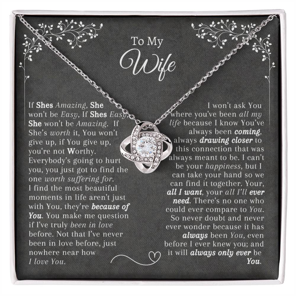 Gift for Wife - Necklace Pendant - Gift for Her - From Husband - Love Knot Necklace - Mother's Day Gift - Birthday gift for Her