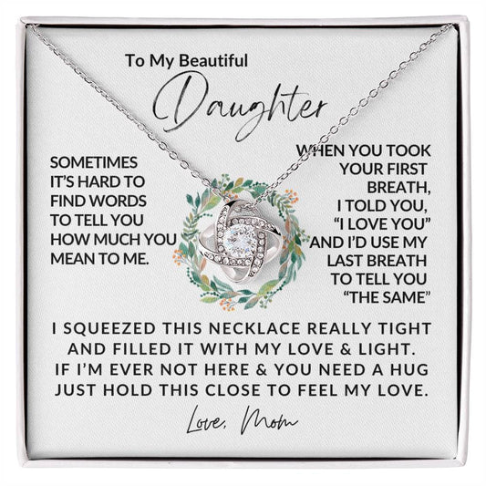 To My Daughter - Love Knot Necklace - Love Knot Pendant - Gift for Her - Gift for Daughter - Gift from Mom - Gifts for Her