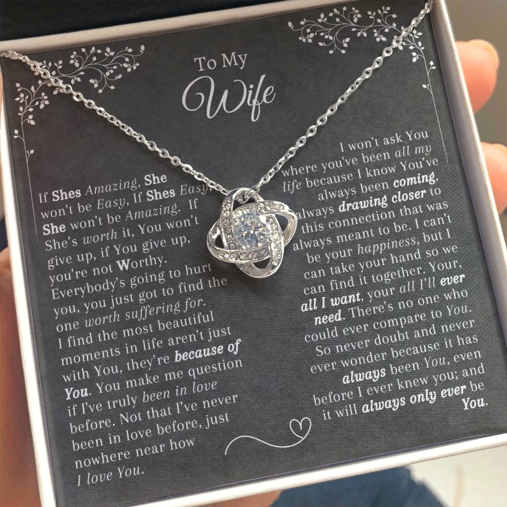 Gift for Wife - Necklace Pendant - Gift for Her - From Husband - Love Knot Necklace - Mother's Day Gift - Birthday gift for Her