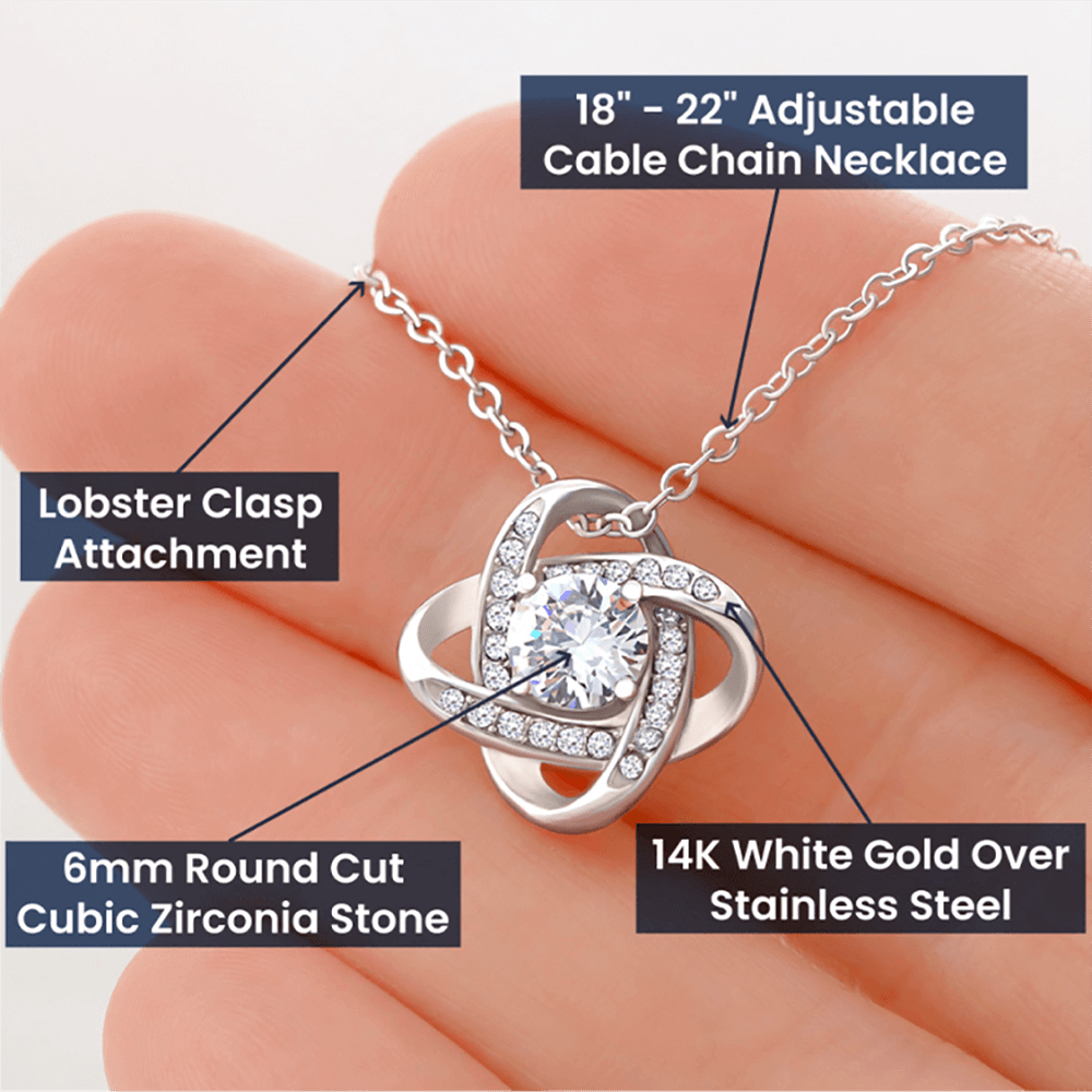 Personalized Mom Gift, Custom Gift for Mom, Custom Mom Necklace, Necklace Pendant, Gift for Mom from Son, Love Knot Necklace