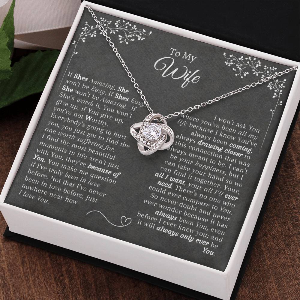 Gift for Wife - Necklace Pendant - Gift for Her - From Husband - Love Knot Necklace - Mother's Day Gift - Birthday gift for Her