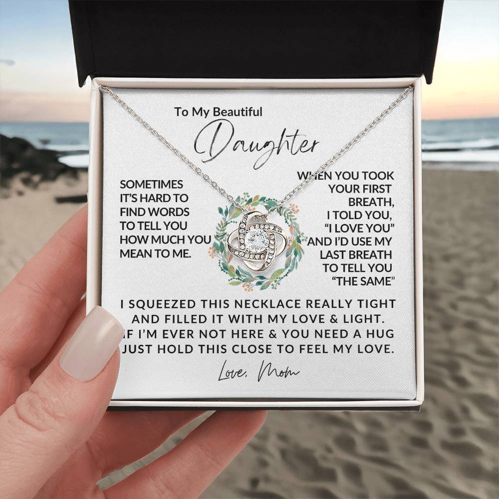 To My Daughter - Love Knot Necklace - Love Knot Pendant - Gift for Her - Gift for Daughter - Gift from Mom - Gifts for Her