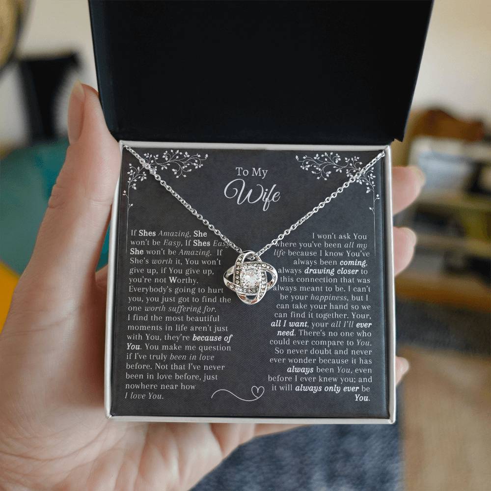 Gift for Wife - Necklace Pendant - Gift for Her - From Husband - Love Knot Necklace - Mother's Day Gift - Birthday gift for Her